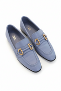The Periwinkle Bit Loafer — Gold Hardware Flat