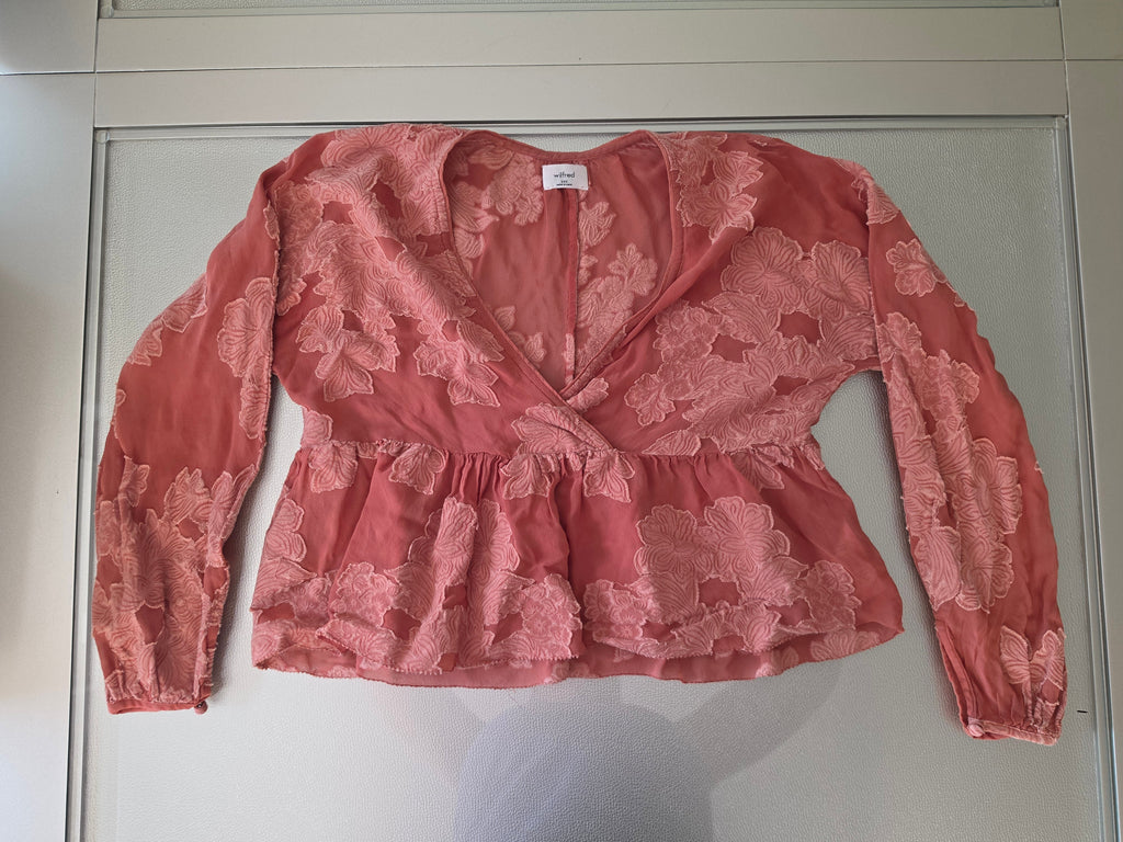 Petals Afterglow | Wilfred Coral Floral Peplum Blouse
