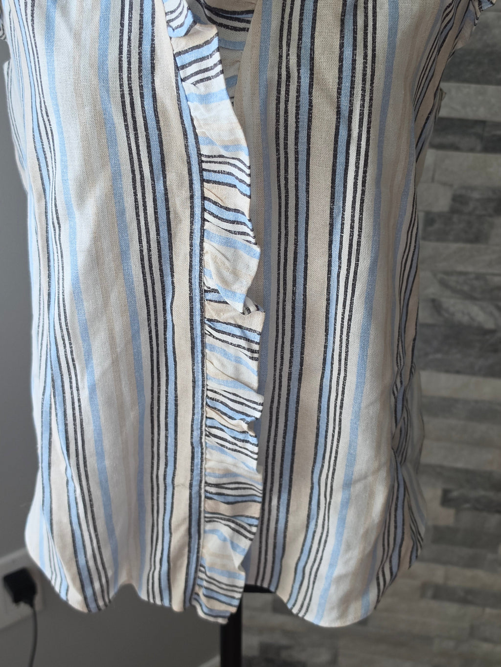 The Ruffle & Stripe — Mexx Sleeveless Babydoll Blouse