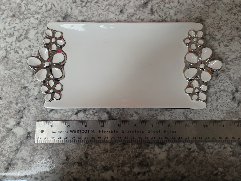 Bloom in Silver — Verdici Design Ceramic Floral Tray