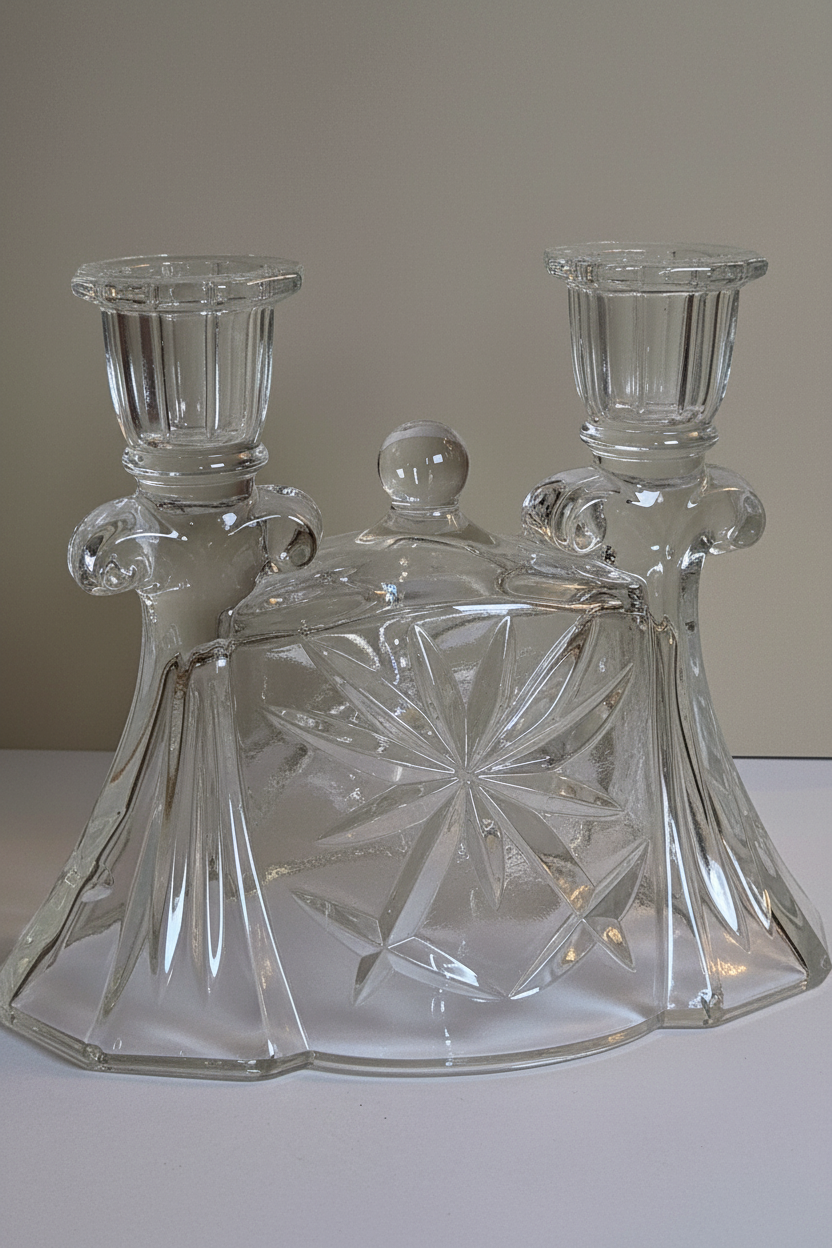 Starburst Pressed Glass as Footed Compote Bowl