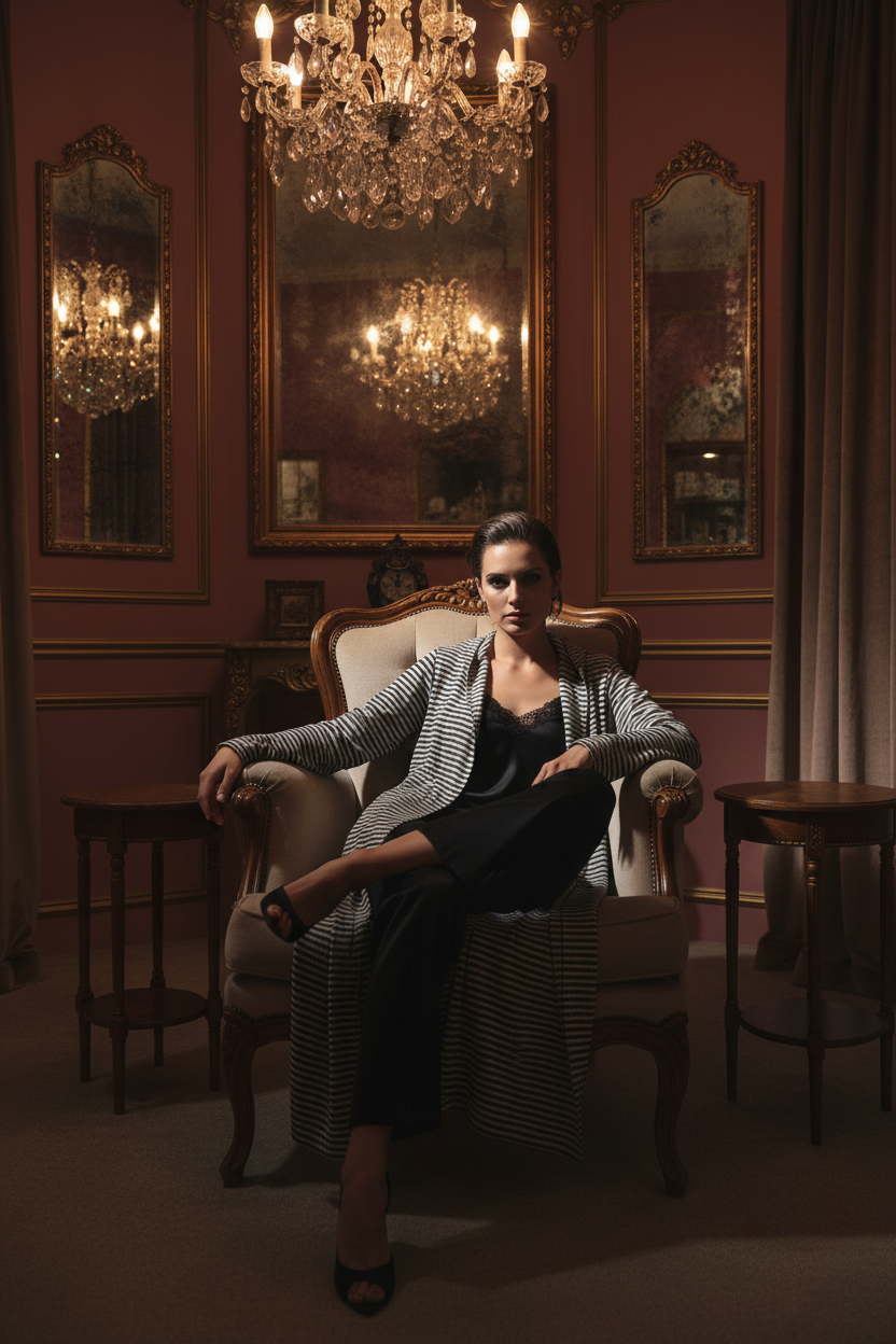 Striped duster elegant styling