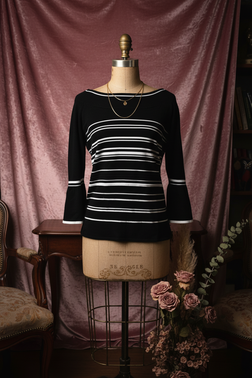 Striped Off-Shoulder Top - Dress Form Display