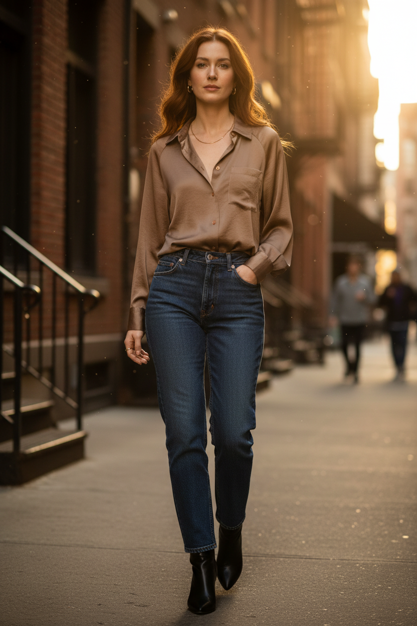 Styled with vintage denim