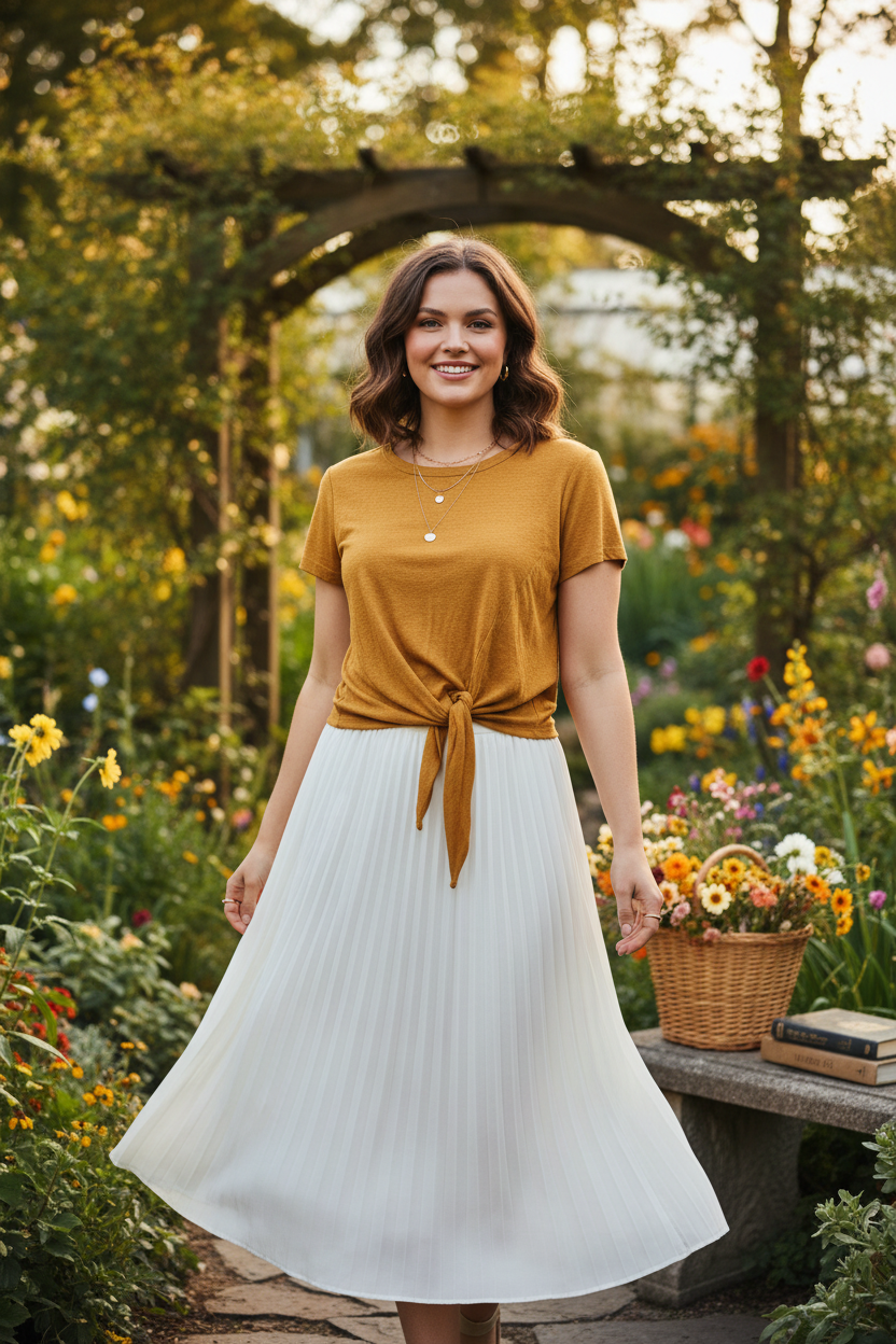 Sunny Days Tie-Bottom Top - Picnic Style