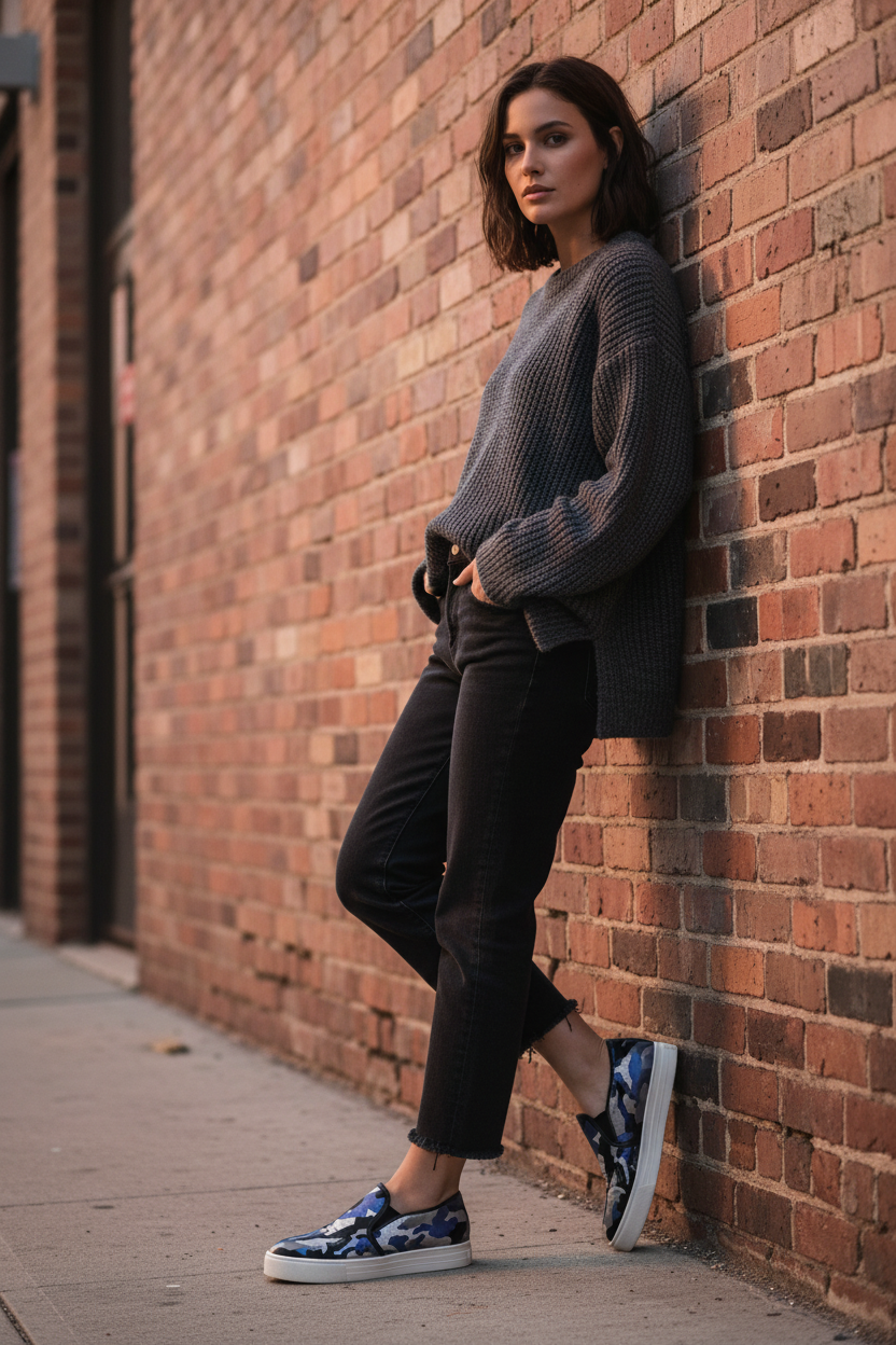 Urban Style with Camo Slip-Ons