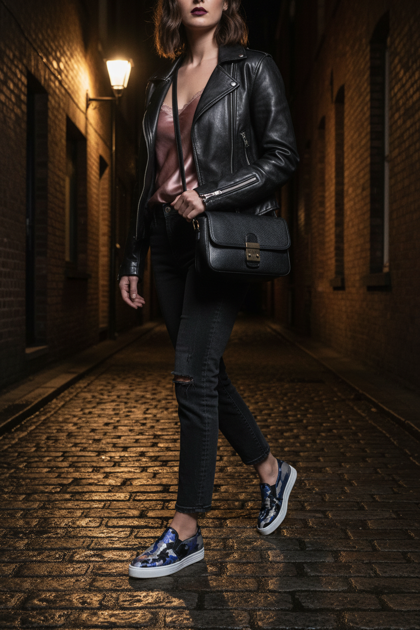 Vintage Leather Jacket Street Style
