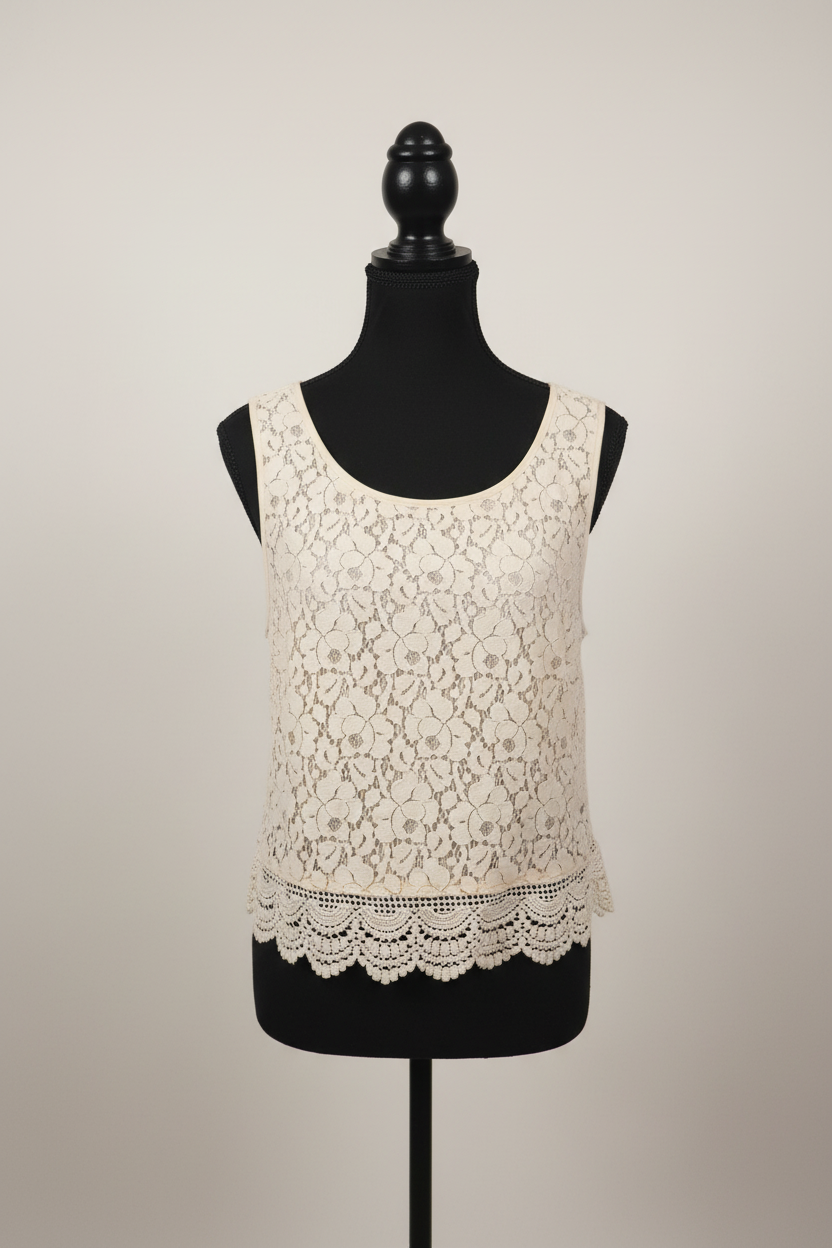 Whispered Sunshine Lace Top - Professional Product Photo