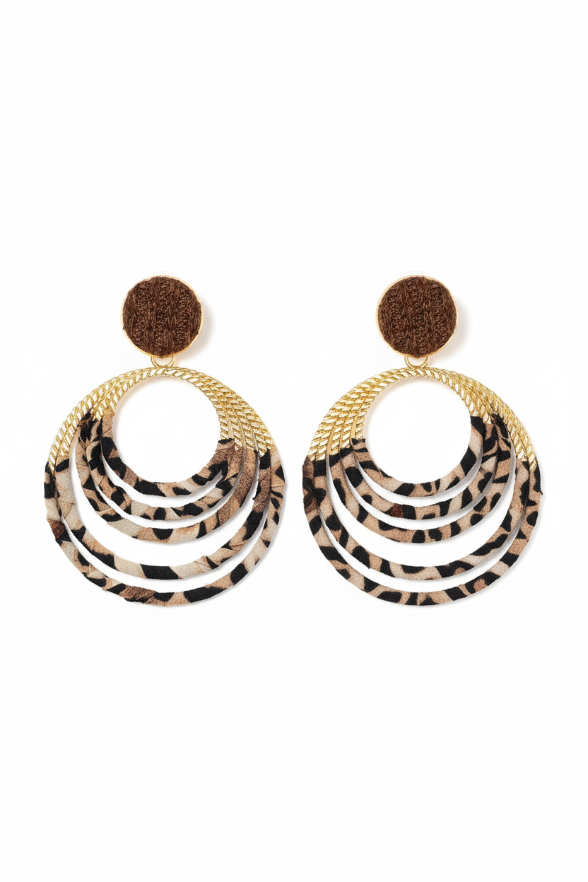 Wild Reverie Leopard Hoop & Pom Earrings — Clean