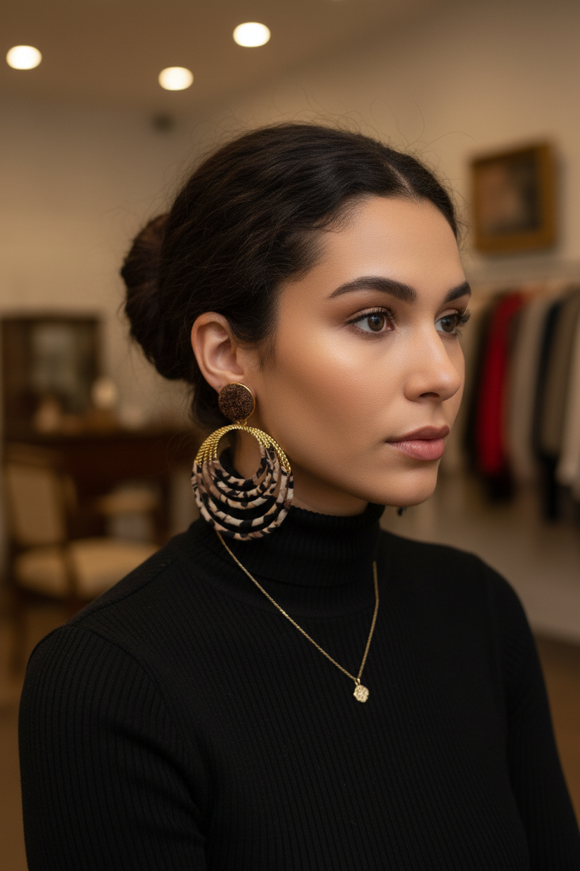 Wild Reverie Leopard Hoop & Pom Earrings — Lifestyle
