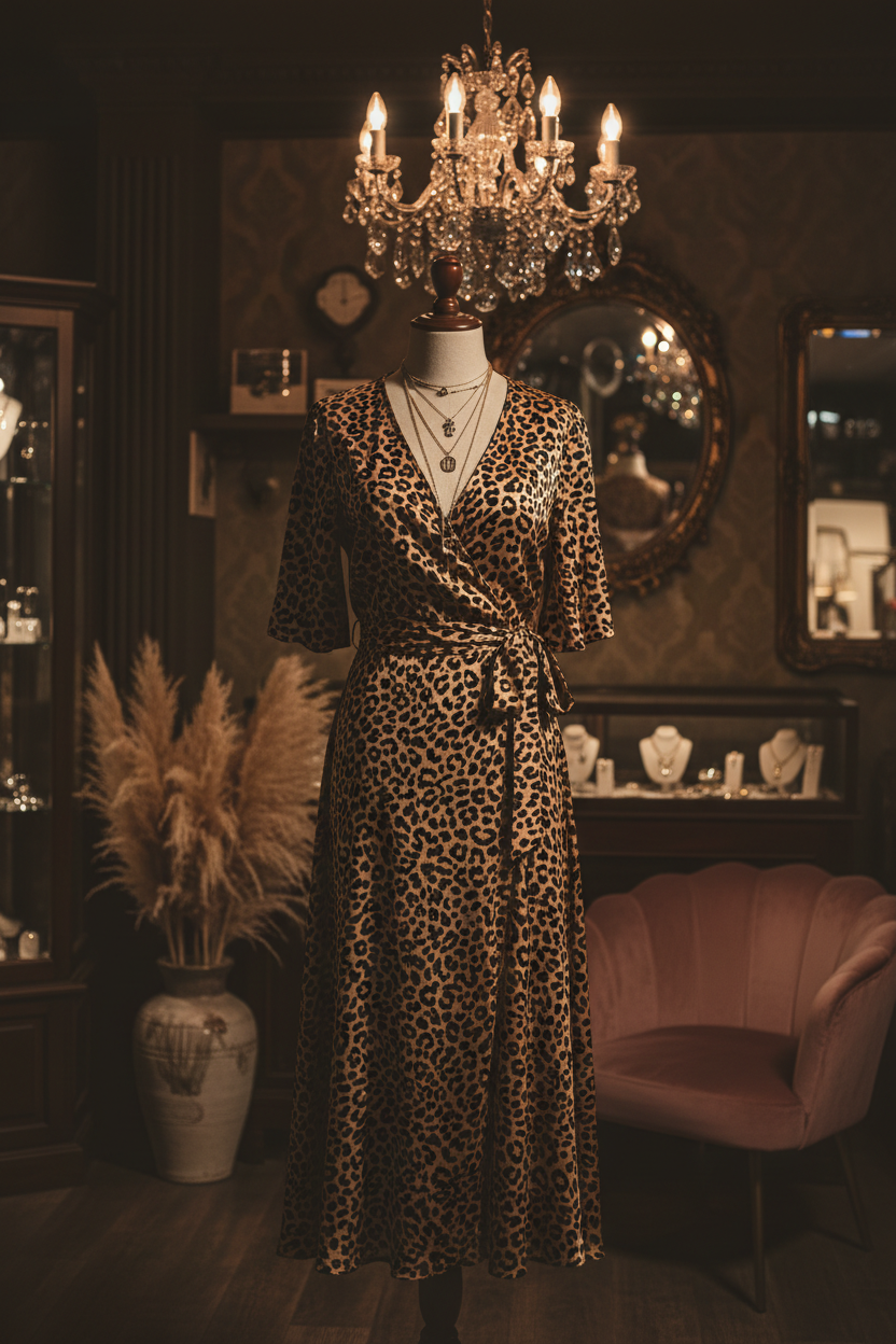 Wildly Enchanted Leopard Wrap Dress - Boutique Styled